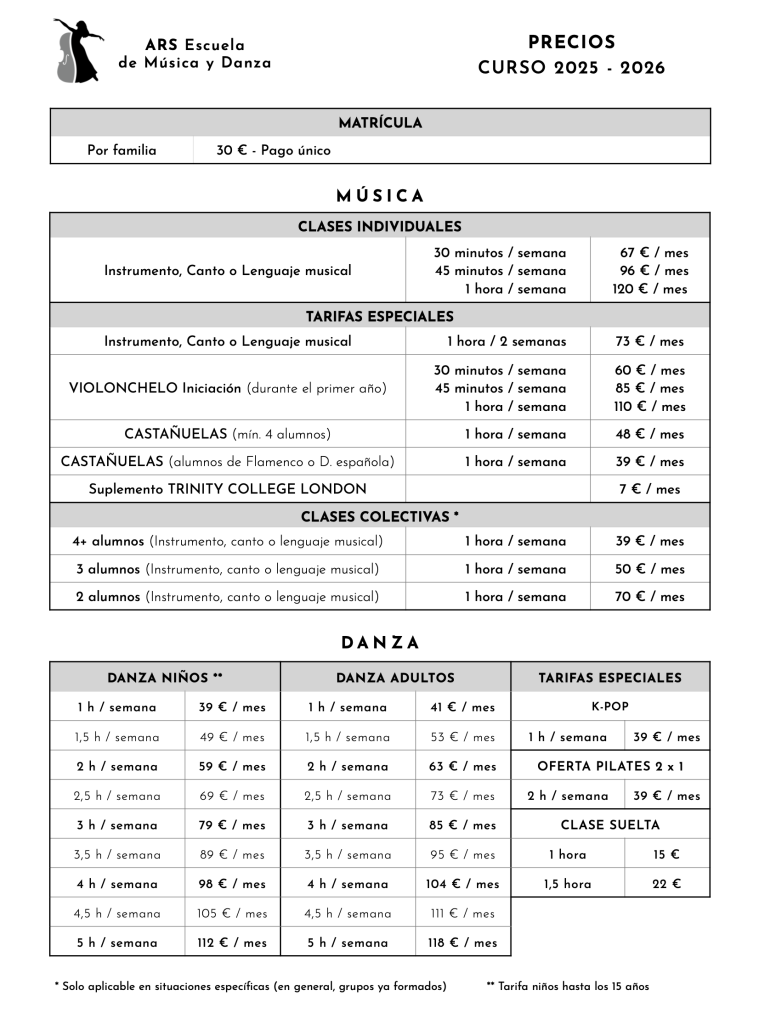 Precios 2025-2026